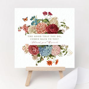 Gepersonaliseerde bedankkaart The Good You Do komt terug naar jou Bloemenboeket bedankje Cadeau Aandenken Datum Naam Sentimenteel Ondersteunende kaart