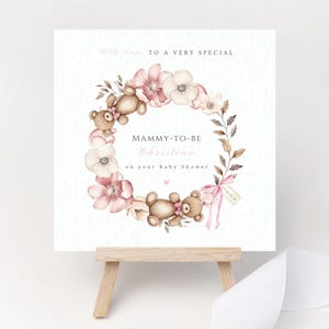 Cartão de chá de bebê personalizado, mamãe para ser mamãe, presente de lembrança, cartão de chá de bebê, notícias do bebê, personalizado, feito à mão, menino, menina, azul, rosa, neutro
