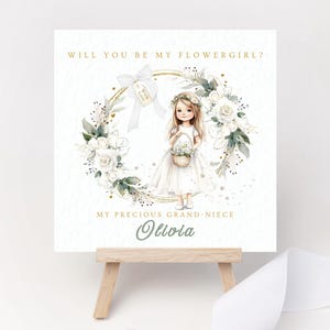 Tarjeta de propuesta para niña de las flores ¿Serás mi niña de las flores? ¿Serás nuestra niña de las flores? Regalo personalizado para niña de las flores, recuerdo para niña de las flores, boda