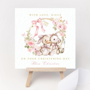 Gepersonaliseerde doopkaart Doopkaart Doopkaart voor peetdochter Naamdagkaart Dochter doopcadeau kleindochter Doopcadeau