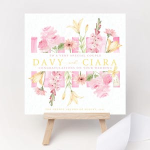 Summer wedding card Personalised Couple NamesFloral bright beach wedding card outdoor wedding romantic summer wedding card summer love card
