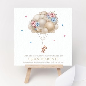 Carte de futurs grands-parents personnalisée, promu grand-parent, faire-part de grossesse de bébé, félicitations pour le premier petit-enfant 2025