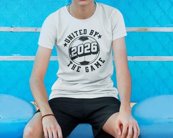 Camiseta de fútbol "Unidos por el Juego 2026" - Camiseta con gráfico de balón de fútbol - Camiseta para aficionados al fútbol mundial