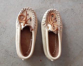 Vintage Kids Moccasins marked size 7 Toddler Child Shoes