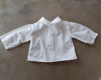 Vintage 80s 90s Baby Girls White Blouse 3 to 6 months