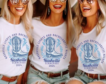 Personalized Bachelorette Shirt, Custom Name Bachelorette Party Shirt, Nashville Bachelorette Front and Back Print Shirt, Girl Trip Shirt