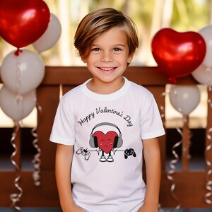 Kids Valentine Gamer Shirt, Cute Valentine&#39;s Day shirt, Heart Tee, Kids Heart Tee, Gamer shirt for kids, Valentine&#39;s Gamer shirt, Gamer Kid