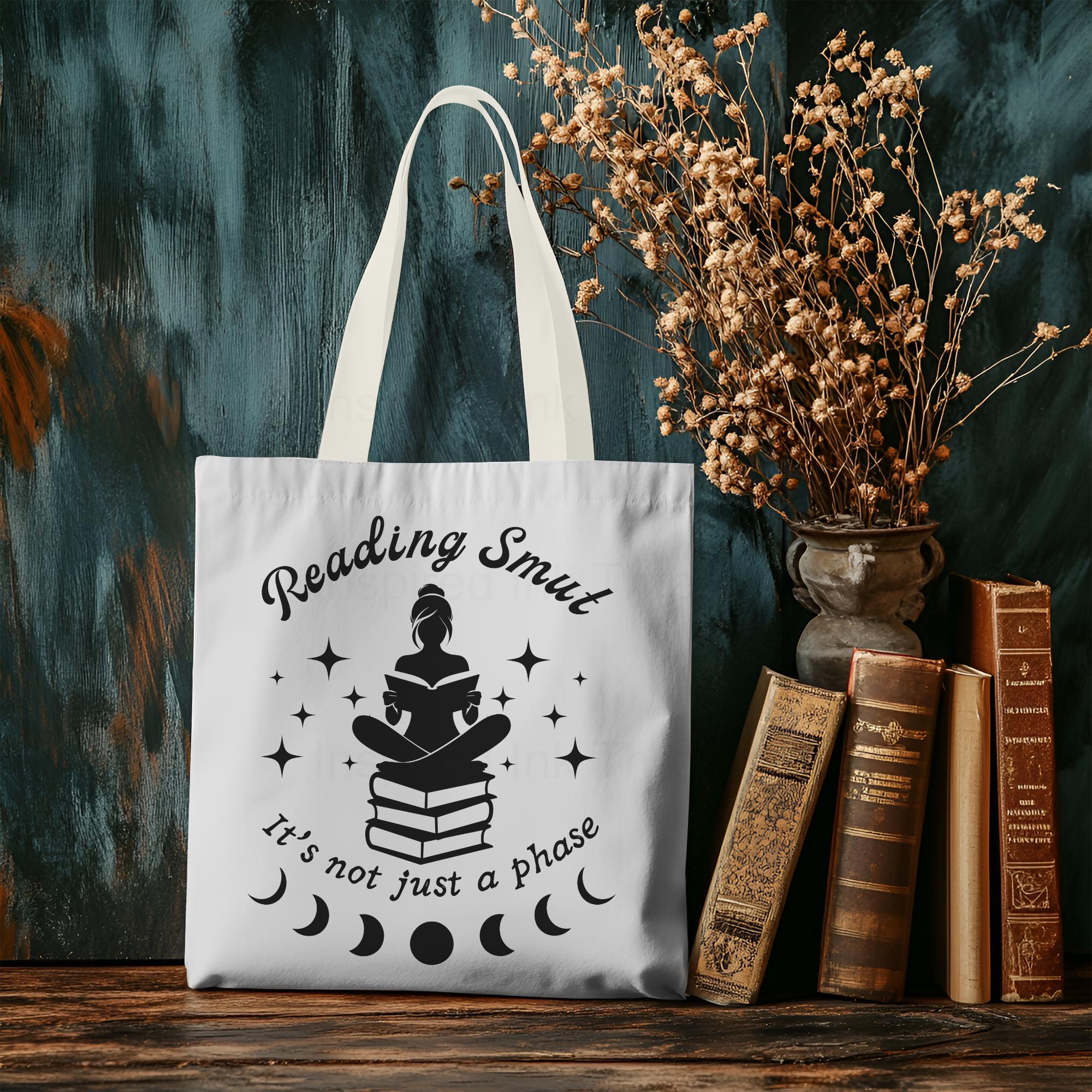 Canvas Book Tote Bag For Women - "Reading Is Self-Care" Shoulder Bag, Large 16.5x14in Book Lover Gift, Reusable Grocery & Library Tote