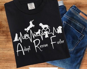 Adopt Rescue Foster Shirt, Gift for Dog Lover, Foster Dog Mom Shirt, Animal Rescue Gift, Dog Adoption T-Shirt, Pet Lover Gift, Puppy Love