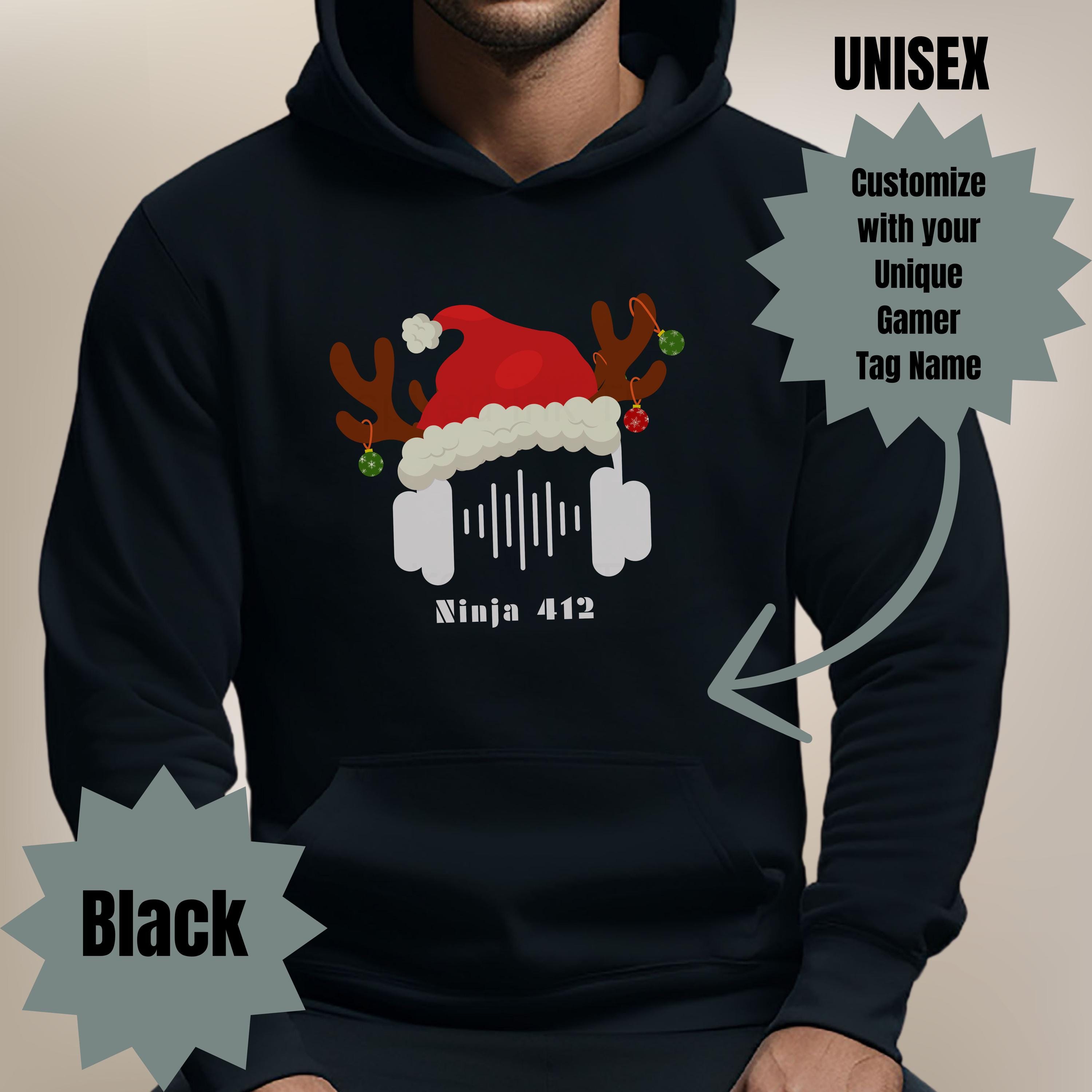 Custom Gamer Tag Name Hoodie, Personalized Christmas Gaming Sweatshirt,  Holiday Video Game Lover Gift