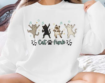 Dancing Cats Sweatshirt, Funny Cat Funk T-Shirt, Musical Cats Hoodie, Unique Cat Gift, Gift for Cat Lovers, Cute Cat Tee