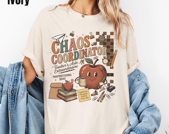 Funny Classroom Aide Chaos Coordinator Shirt, Paraprofessional Shirts, Teachers Aide T-Shirt, Cute Apple Design Tee, Para Gifts from Teacher