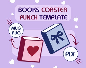 Books Coaster Punch Needle Template: Mug Rug Pattern (PDF)