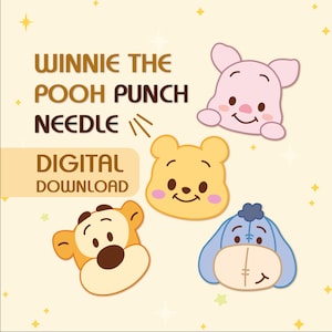 Cartoon Characters Coaster Punch Needle Template, Mug Rug, Punch Needle Pattern, Punch Needle, Punch, Pattern,Punch, Digital Download, Mug