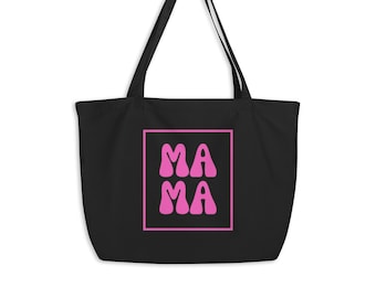Pink Mama large organic tote bag