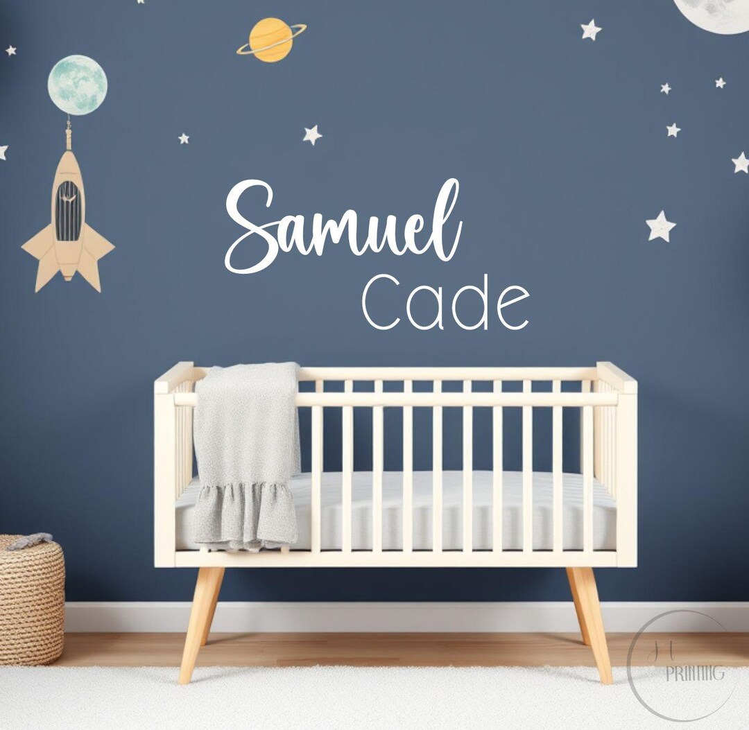 Personalized Boy Name Vinyl Wall Decal | Custom Nursery Decor for Boys ...