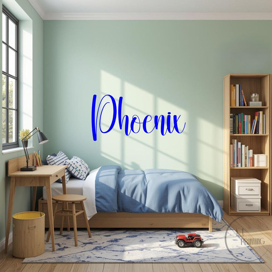 Personalized Boys Name Script Wall Sticker - Custom Name Wall Decal ...