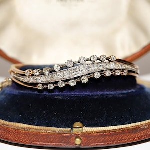 Antıque Cırca 1900S Victorian 18K Gold Natural  Diamond Bracelet