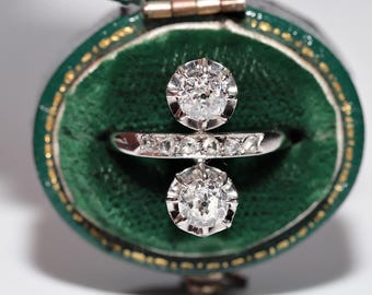 Antique Art Deco 18k Gold Diamond Ring - Circa 1920s