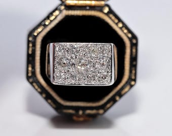 Antique Circa 1920s Art Deco 18k Gold Natural Old Cut Diamond Decorated Ring