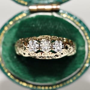 Antique Circa 1900s 14k Gold Natural Diamond Decorated Ring