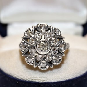 New Made 18k Gold Top Silver handmade Natural Diamond Decorated Ring
