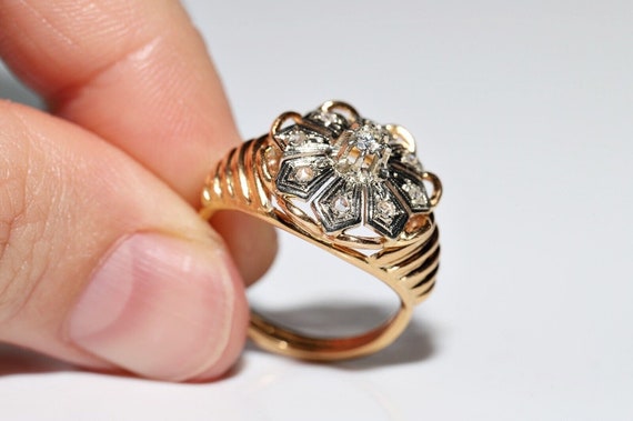 Victorian 18k Gold 1900s Natural Diamond Decorate… - image 5