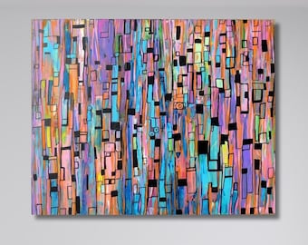 Colorful Abstract Canvas Wall Art,Modern Abstract Wall Decor,Colorful Wall Art,Office wall decor,new home gift idea,christmas gift idea