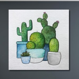Aquarell Kaktus Kunstdruck, Wüstenpflanze Wand Dekor, Kaktus Poster Druck, Aquarell Sukkulente Kunst, Moderne Botanische Kaktus, Kaktus Liebhaber Geschenk