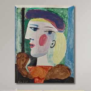 Femme Au Beret Mauve by Pablo Picasso,Picasso Artwork,Classic artwork,gift for art lover,Marie Therese Walter,Reproductionart,Surrealism Art