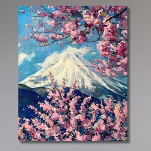 富士山と桜のポスタープリント、夕暮れの桜と富士山、日本の風景、日本の芸術作品愛好家へのギフト、クリスマスギフト