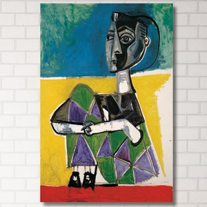 Pablo Picasso Cubist Artwork Canvas Print,Abstract Wall Decor,Abstract Woman Portrait,Geometric Portrait,Cubism Art,Artistic Wall Decor