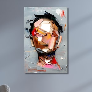 Abstract Portrait | Abstract Face | Abstract Figurative Art | Original Art | Portrait Painting | Abstract Face Canvas | handmade gift