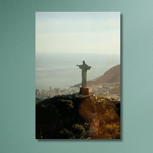Christ the Redeemer Canvas Print,Iconic Brazil&#39;s Rio de Janeiro Wall Art,Religious Wall Art,Spiritual Home Decor,Iconic Jesus Christ Paint