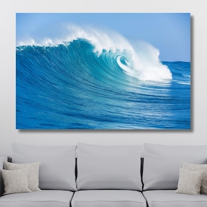 Blaue Meereswelle Poster Leinwand Wand Kunst, Natur Gemälde,Sea Poster,Ozeanwelle Leinwand, raue See, Wohnkultur Idee, Büro Dekoration Geschenk