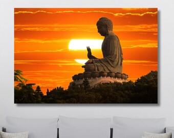 Buddha Canvas Wall Art Print, Meditation Wall Art, Buddha Poster, Yoga Artwork,Zen Canvas Wall Art, Buddhist wall art,Extra Large Wall art