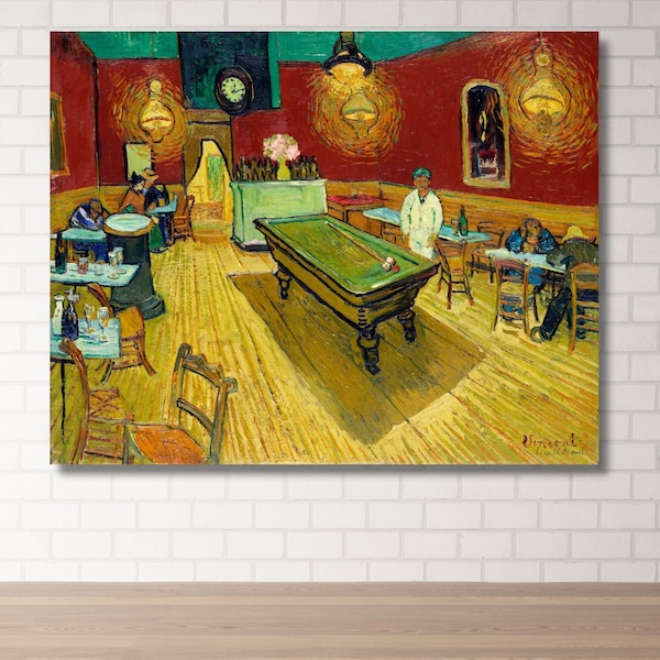 Le café de nuit (The Night Café) (1888) by Vincent van Gogh Canvas Wall Art, Famous Painting, Van Gogh Printing, Reproduction art,cafe decor