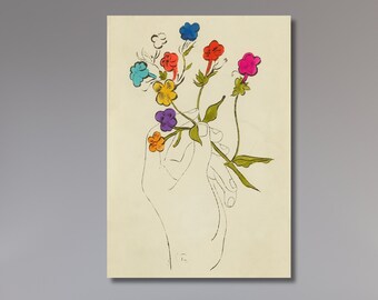 希少なアンディ・ウォーホルの花の絵のポスター2枚セット