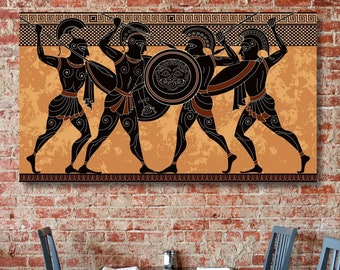 Spartan Warrior Canvas Gift,Game Room Canvas Print,Spartans Wall Decor,Spartan Hero Canvas Painting Wall Art,Man Cave Wall Art,Greek Ancient