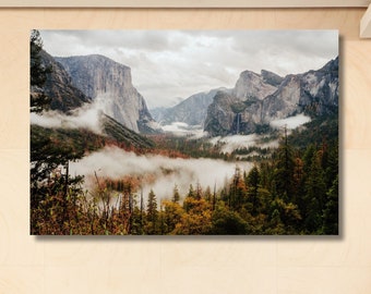 Yosemite National Park Poster,Yosemite Valley Mountain print,Foggy Forest decor, Landscape wall art,Yosemite Valley National Park,gift idea