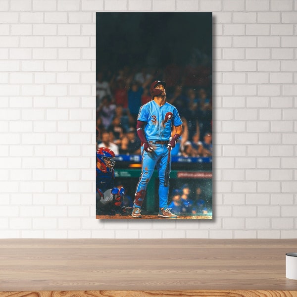 Bryce Harper Poster Canvas Wall Art,Baseball Poster,Man Cave Gift,Baseball Player Gift,Sports Bedroom Posters,Sports Poster,Gift Idea formen