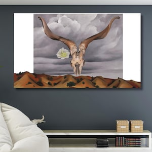 Georgia O&#39;Keeffe Deer Poster Print,Georgia Okeeffe Artworks,Living Room Wall Decor,Christmas Gift idea,New house gift,O&#39;keeffe lover gift