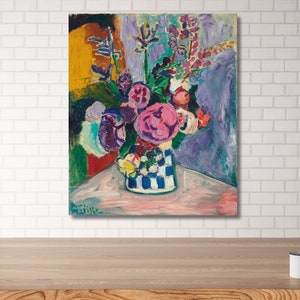 Henri Matisse Les Pivoines Canvas Wall Art, Modern Floral Art Print,Botanical Print,Gallery Wall Art, Flowers Print,Gift for her,home decor