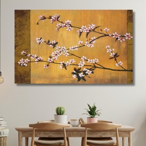 Sakura Blossom Canvas Art,Japanese Cherry Blossom Wall Decor,Sakura Wall Decor,Japanese Floral Canvas Print,Asian Inspired Art,christmas art