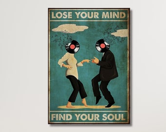 Pulp Fiction Poster, Lose Your Mind Find Your Soul Vintage Print,Vintage Poster,Pulp Fiction Canvas Wall Art,pulp fiction movie,gift for her