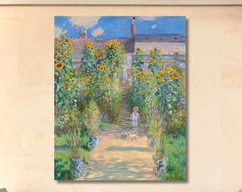 クロード・モネ：ヴェトゥイユの画家の庭（1880）キャンバスアート