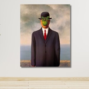 René Magritte The Son of Man (1964) Poster Canvas Wall Art, Surrealism Art, Home&Office Wall Decor Gift,gift for her, Reproduction art, gift