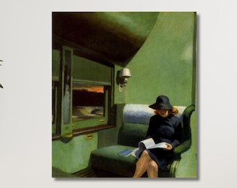 Carrozza a scompartimenti di Edward Hopper, arte murale su tela, arte di Edward Hopper, decorazione murale moderna, parete espressionista, festa della mamma, idea regalo per lei