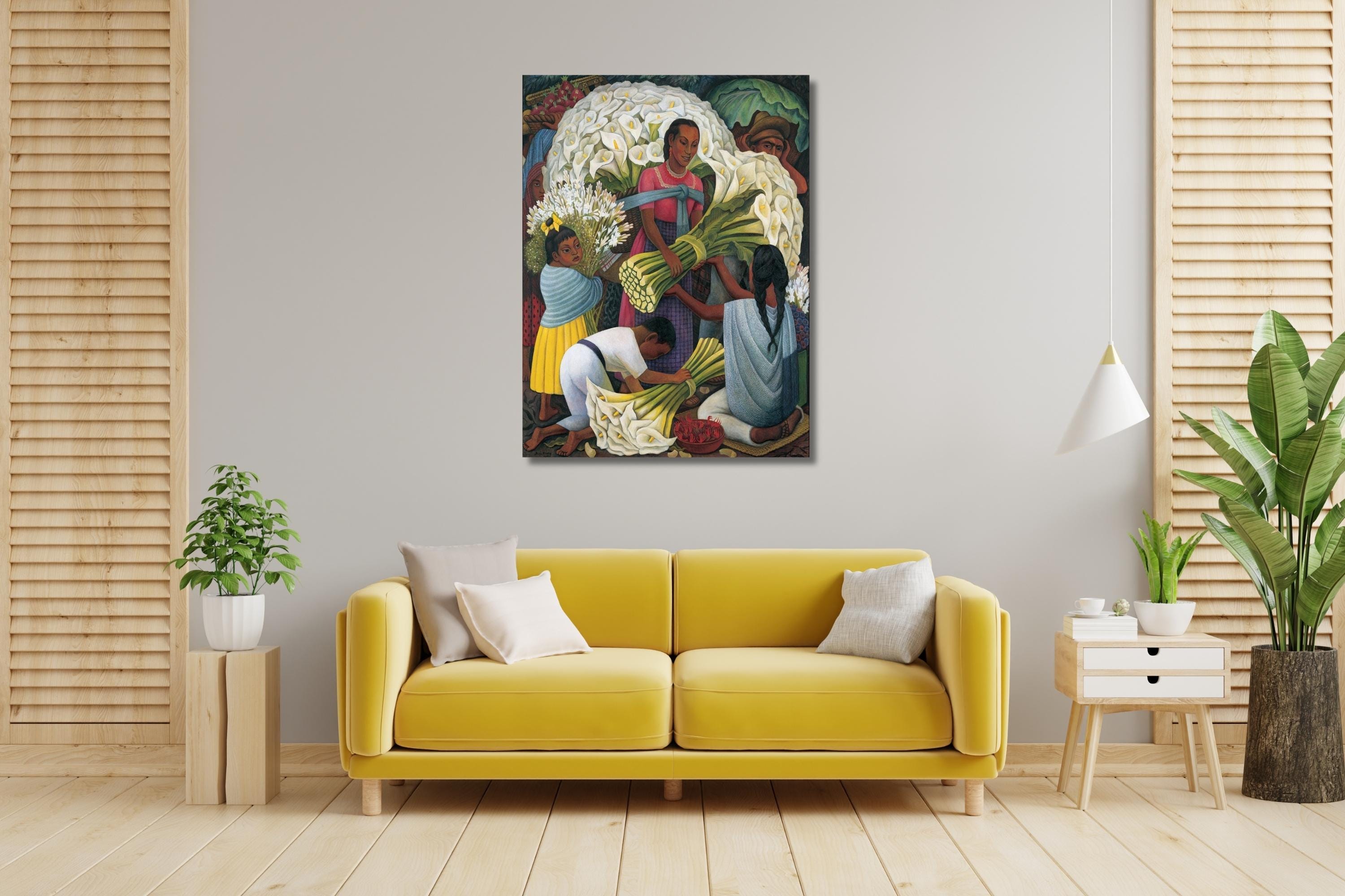 ディエゴ・リベラ作「花売り」、ディエゴ・リベラのカラー・リリー売り、有名なメキシコの芸術、象徴的な花売り、花売りのポスター、クリスマス - Etsy  日本, image size:3000x2000