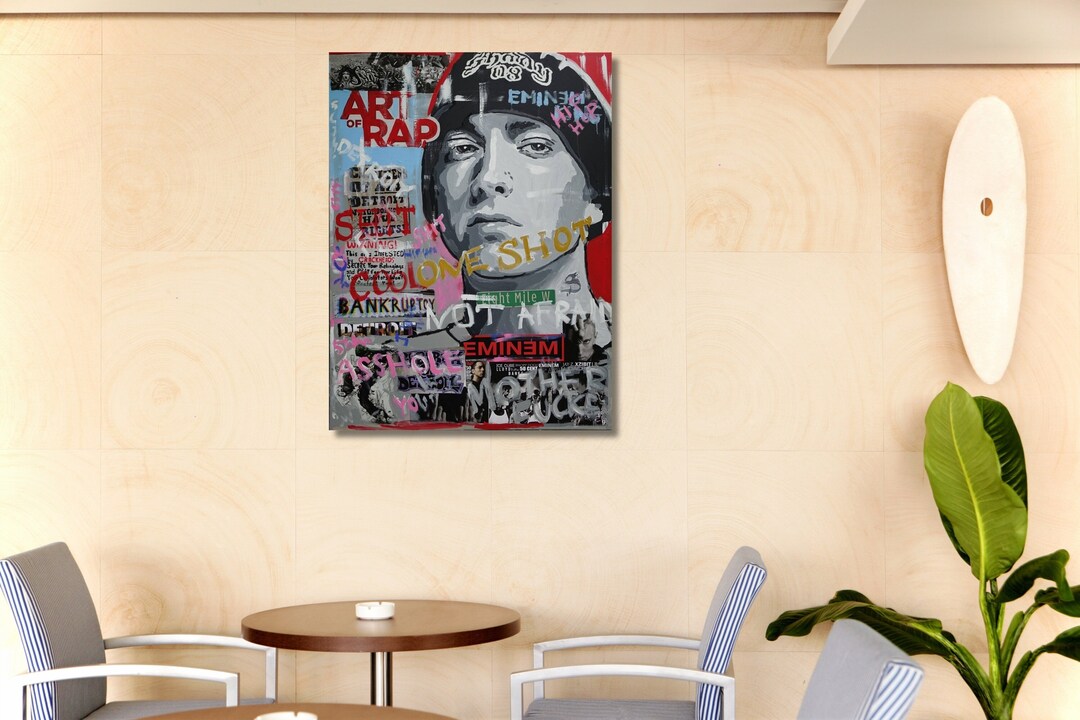 Bankye The Rapper Eminem Banksy Music Canvas|banksy Eminem Print|eminem Poster Painting ...